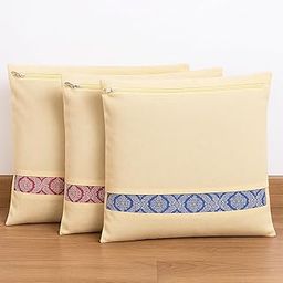 HOTHOUSE Cotton Saree Bags Covers for Storage Organizer with Transparent Mesh Window | Clothes Bags and Wardrobe Organizer (14X16 inch) (Pack of 10)-image-49