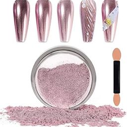Nail Powder Set Metallic Mirror Effect for Nails Holographic Chrome Nail Powder for Gel Nails Manicure Nail Art Chrome (Lightest Pink, 1)-56