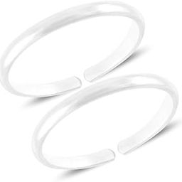 Flaneur Global 925 Plain Simple Comfortable Silver Toe Rings in Pure 92.5 Sterling Silver for Women (Leg Thumb Ring)-image-40