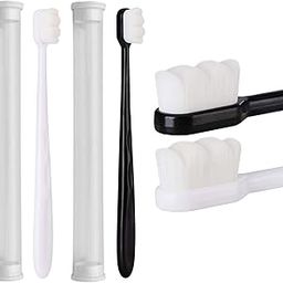 9UP® Extra Soft Toothbrush | 2Pcs Manual Ultra Soft Toothbrush For Adult | Ultra Soft Micro-Nano 20000 Bristled For Sensitive Gums & Teeth Toothbrush (White & Black)-image-10