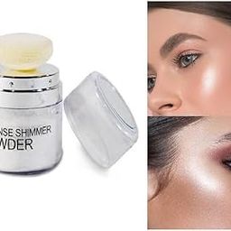 GENERIC Makeup Powder Highlighter Silver Shimmer Color Matte Finish-image-92