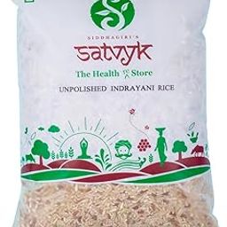 S Siddhagiri's SATVYK THE HEALTH re STORE Unpolished Indrayani Rice (1kg) - Handpounded Rice | Brown Indrayani Rice | Ideal for Daily Cooking | Aged Rice | Protein Rich | High in Dietary Fiber Rice-image-75