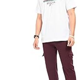 Cotton Round Neck Pyjama Set for Men's Half Sleeve T-Shirt and Cargo Pants, Printed Casual Sleepwear & Loungewear Nightdress Night Suits Set 108-image-12
