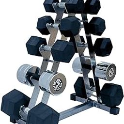 TheCriff A-Shape Dumbbell Rack for 6 Pairs (Hex,Round) Shape Dumbbells Store on Home Gym Dumbbell Stand for Heavy Duty Home Fitness Gym Equipment (Store Dumbbells at compact space)-4