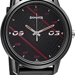 Quartz Analog PU Strap Watch for Men-NS77085PP10W/NT77085PP10W-13