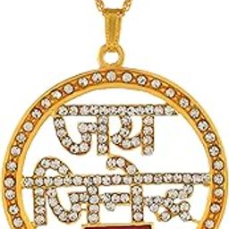 Brass Gold plated CZ and Meenakari Jain jewellery Jai Jinendra chain pendant necklace for Men Women (PCKL0854)-image-17