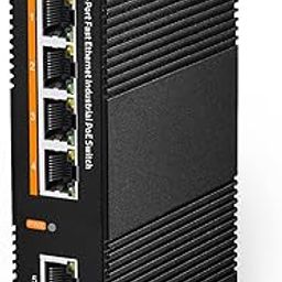 5 Port PoE Industrial DIN-Rail Network Switch, 60W IEEE802.3af/at PoE Power, 10/100Mbps Fast Ethernet, IP40 Rated Network Switch (-40 to 185°F), with UL Power Supply-7
