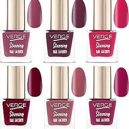 VERGE STUNNING COLORS SUPER SHINE NAIL POLISH (LONG STAY WITH ACE BOLD FINISH) (Pack of 6) CHIP RESISTANT, QUICK DRY FORMULA, NON TOXIC & PARABEN FREE, PRIME 6 COMBO (ST6_46)-image-42