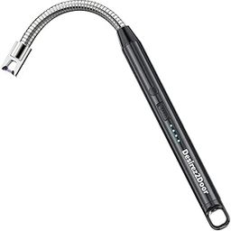Heavy-Duty Electric Arc Candle Lighter | SUPER-SAFE | NO FUEL REQUIRED | 3x Bigger & Rechargeable Batteries | Eco-Friendly | Super-Long & 360° Neck | Wind-Proof & Splash-Proof | USB-C (Black)| Zinc |-picture-20