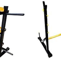 Protoner 3 in 1 Dumbbell Rack, Plate Stand and bar Holder (Black and Yellow) & Protoner Blend Joint Squat Stand with Safety Holders Heavy Duty Structure (Black and Yellow)-12