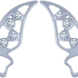 18k (750) White Gold and Diamond Stud Earrings for Women-image-90