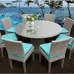VIRASAT Marotta Outdoor Patio Dining Set 8 Chairs and 1 Table (Silver)-image-88