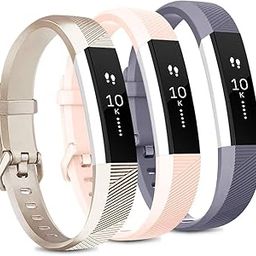 Pack 3 Replacement Band Compatible for Fitbit Alta Bands/Fitbit Alta HR Bands, Adjustable Replacement Soft Silicone Sport Bands for Woman and Men-24
