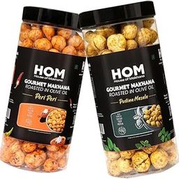 H O M House Of Makhana 130g Pudina And Peri Peri Gourmet Makhana Jar Roasted in Olive Oil, Flavored Makhana Pack of 2 (65gX2)-image-19