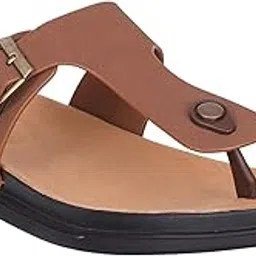 bellissimo Men's Casual Leather Thong Sandals with Buckle Detail-picture-47