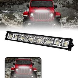 APSMOTIV 120 LED Fog Light Bar Off Road Driving Flood and Spot Lamp for Jeep, ATV, SUV, Truck, Car, Bus, Trailer, tractor, Boat (White Light, 1 PC)-20