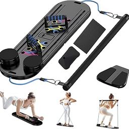 Pilates Board Pilates Reformer Set 15-in-1 Multifunctional Reformers Board, Foldable Ab Core Plant Trainer Board, Multi Reformers Set, Black-picture-3