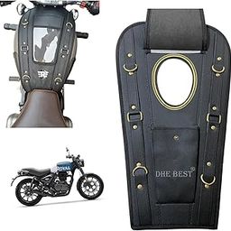 Dhe Best Motorcycle Soft Leatherette Petrol Tank Cover/Tank Bag Black Suitable for RE Hunter 350-image-66