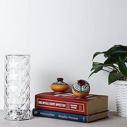 Lexton Crystal Table Lamp | 16 Color Changing Rose Crystal Diamond Shape | USB Rechargeable Touch Bedside Table Lamp | Night Light with Remote Control, for Bedroom Living Room Party Décor-3