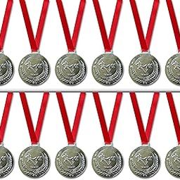 Be Win Kabaddi Medals Size-2.5" Inch Dia for Kabaddi Winners/Kabaddi Medals/Kabbadi Medal/Kabaddi Competition Winner Medals Color Tag/Ribbon (12 Medal with Ribbon, Silver)-image-68