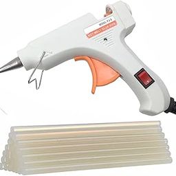 20W With 10 transperent Glue Sticks Hot Melt Glue Gun Dodger White Color Glue Gun (7 mm)-12