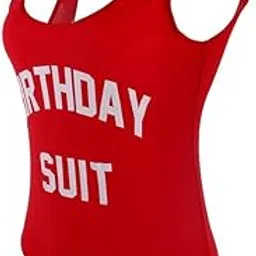 ecomistiq Birthday Suit Letter Print Women Swimsuit Beachwear Monokini S Red|Clothing, Shoes & Accessories | Womens Clothing | Swimwear-picture-39