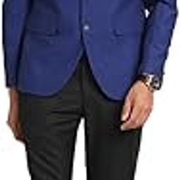 Men 100% Cotton Tailored Fit Blue Formal Suits (2 Piece)-picture-33