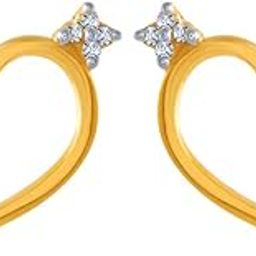 p.c. chandra jewellers 14k (585) Yellow Gold and American Diamond Stud Earrings for Women-picture-24