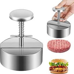 Diveken Burger Press, Stainless Steel Hamburger Patty Maker, 5.5 inch Adjustable Burger Patty Maker, Patty Making Mold for Meat, Vegetables, Beef, BBQ Barbecue Homemade Hamburger-image-13
