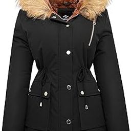 Womens Water-reprllent Winter Coat Thicken Puffer Jacket Warm FLeece Lined Parka with Fur Hood-image-34