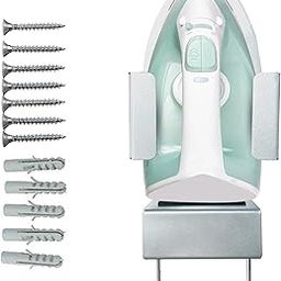 Amazon Brand - Umi IronForce Iron Board Holder |Portable Ironing Board Hanger Wall Mounted for Household Laundry Room|Electric Holder with Steel Hooks Space Saving Design with Cable Organiser, (Grey)-image-14