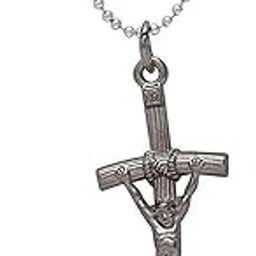 Silver Plated Trendy Antique Look Jesus on Log Christ Fashionable Christian Jesus Crucifix Cross Religious Chain Pendant Locket Necklace Spiritual Jewellery for Men/Women-image-108
