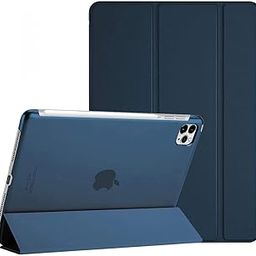 ProElite Smart Case Cover for Apple iPad Pro 11 inch 2022/2021 4th/3rd Gen [Auto Sleep/Wake ], Translucent & Hard Back, Dark Blue-10