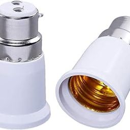 HANSH B22 to E27 Lamp Base Socket Ceramic Lamp Holder Light Bulb Adapter Converter(Set of 2, White)-8
