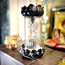 Webstar Shiva Smoke Fountain Polyresin Back Flow Incense Holder Aromatic Fountain Lord Shiva Idol Shivling Incense Holder With 10 Back Flow Incense Cones,Aromatherapy|Home Decor-1-Pcs+10 Cones, Black-image-12