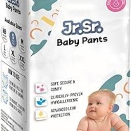 Jr. Sr. Baby Diaper Pants with Advanced Leak Protection | Soft & Comfortable | 4-8 Kg | Pack of 1 - S (40 Pieces)-5