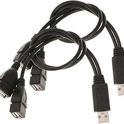CALANDIS™ 2X USB 2.0 Male to Dual USB Female Jack Y Splitter Hub Power Adapter Cable | USB Cables, Hubs & Adapters | Computer Cables & Connectors-1