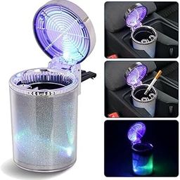 AAKICHI Car Ashtray Portable Smoke Cup Holder Home Cigarette Ash Tray with Colorful LED Light, Designer Rainbow Colors Ideal for for Car cup holder, Home, Office-image-10