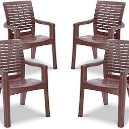 MAHARAJA Singham Plastic Chair Set of 4, Plastic Chair for Home, Living Room, Matt & Gloss Chair with Arm Rest, Bearing Capacity Up to 200Kg, Strong and Sturdy Structure, (Pre-Assembled)-20