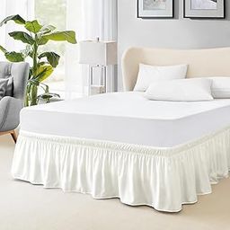 FreshCulture Full Bed Skirt, Elastic Wrap Around Bed Skirt Full Bed, Easy Fit with 18-Inch Tailored Drop, Hotel Quality Dust Ruffle for Full Size Bed, Bed Skirt Full Size (Cream)-image-19