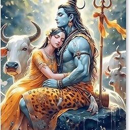 PaintWaint Mahadev Paint by Number Kit for Adults & Kids | 35 x 40 cm DIY Painting Set with Numbered Canvas, Colors Palette & Brushes | Easy for Beginners (Canvas Roll, 16 Colors)-0