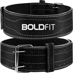 Boldfit Gym Belt for Men and Women - Lever Deadlift Belt for Workout, Powerlifting, Weight Lifting - Leather Exercise Belt for Back Support - S/M Black-22