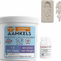 AAHKELS Mould Making Silicone Liquid Rubber SLR-220 – Medium Soft Grade (20A Hardness) for Resin, Soap, Candle & Prototype Molds – 1:5 Mix Ratio – White –500 Grams(Slow)-image-44