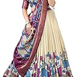 Dola Silk Kalamkari Print Zari Border Lehenga Choli with Jacquard Border Silk Lehenga Set-image-12