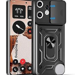 A rtistque Armor Bumper Back Case Cover for Nothing CMF Phone 2 Pro 5G | Stylish Ring Holder & Inbuilt Stand | Sliding Camera Cover | TPU Protective Design | Nothing CMF 2 Pro Back Cover - Black-image-32