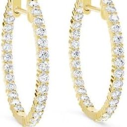 Twinkling Lab Grown Diamond Hoop Earrings in 925 Sterling Silver & Gold Vermeil | 1.78 Ct Round Cut G-H VVS-VS | Lightweight & Elegant Jewelry for Women-image-55