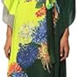 Crepe Printed Green Moss Women Kaftan Size-One Size-picture-24