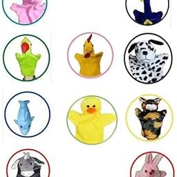 VARUSH Domestic Animal & Bird Hand Puppets Set 10-Piece | Includes Pig, Fish, Dog, Donkey, Duck, Rabbit, Hen, Parrot, Cat & Peacock - Perfect for Kids Learning, Play & Gift Ideas-18