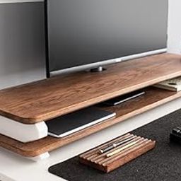 Store Wooden Monitor Stand with Storage Organizer for Desk with Wire Hole, Tables, Office, Home, Studio, Study Table-picture-9