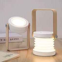STYLO SWAG || 4-in-1 Foldable Table Lamp, USB Rechargeable LED Light, Wooden Handle Portable Lantern Light and Flashlight, Touch Control Dimmable 3 Level Brightness Night Light for Bedroom-15